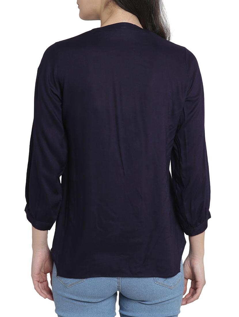 frill detail placket tie-up neck shirt - 15301147 - Standard Image - 2