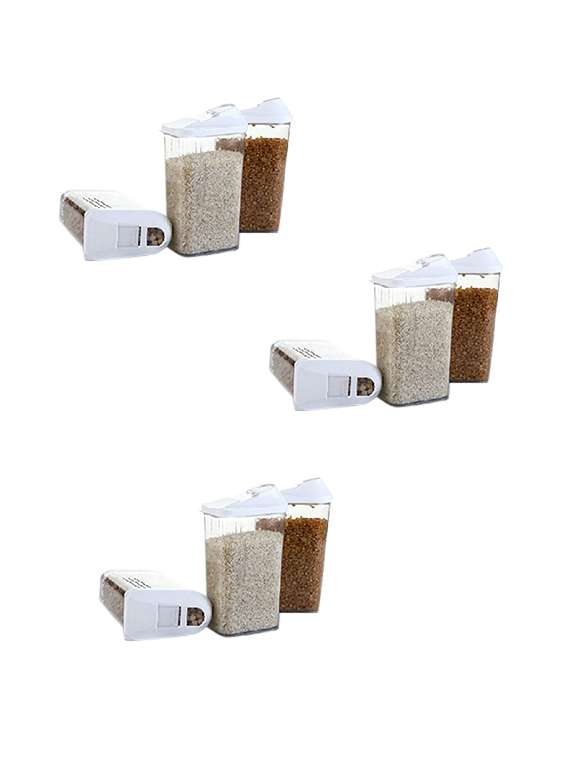 1100 ml each (9 pcs) easy flow cereal dispencer food container storage box perfect for