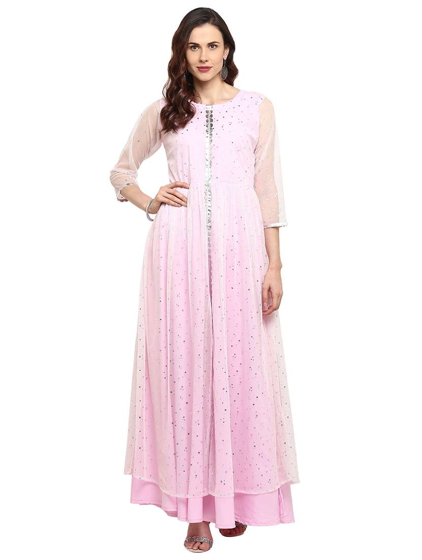 sequined layered kurta