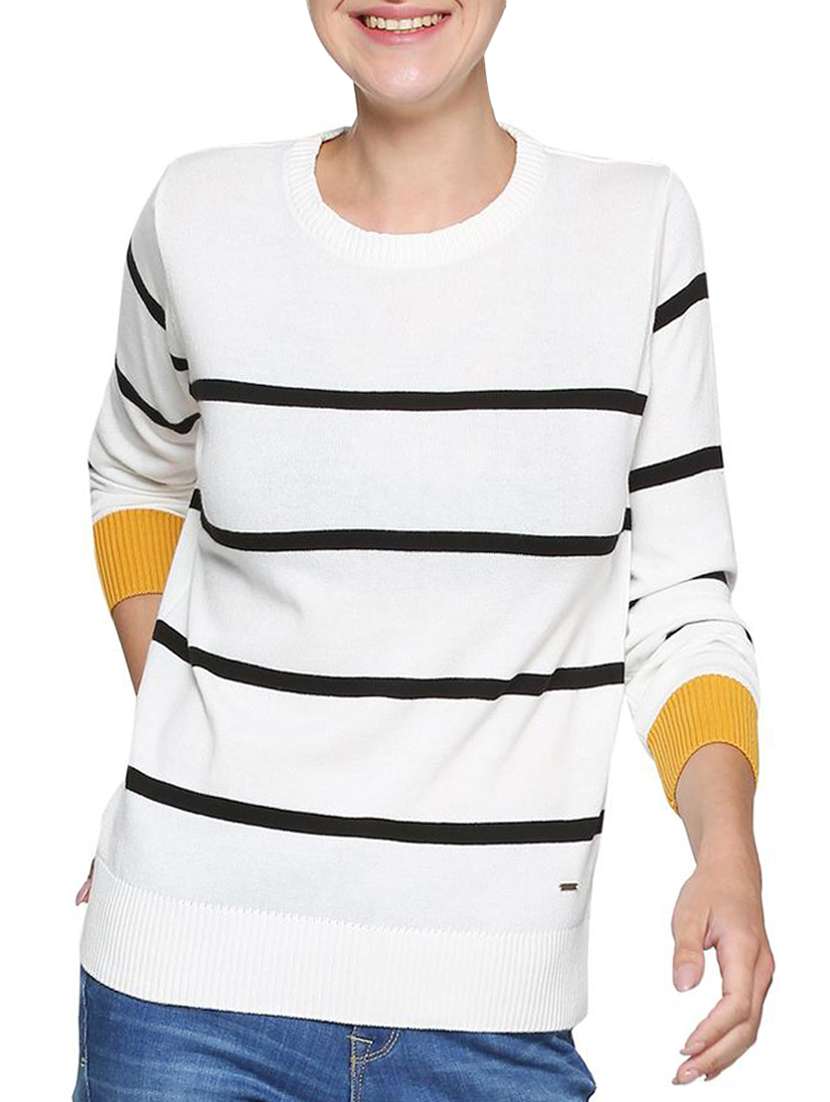 ribbed knit striped tee