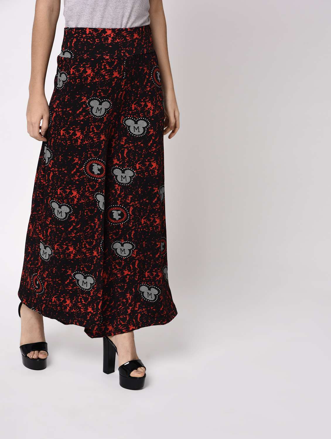 high waist flared palazzo