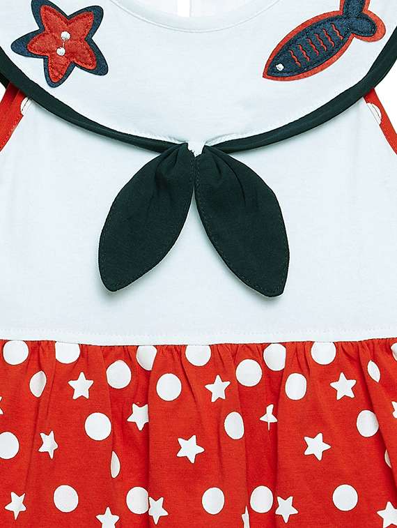 girls round neck cape sleeve frock - 15315805 - Standard Image - 2