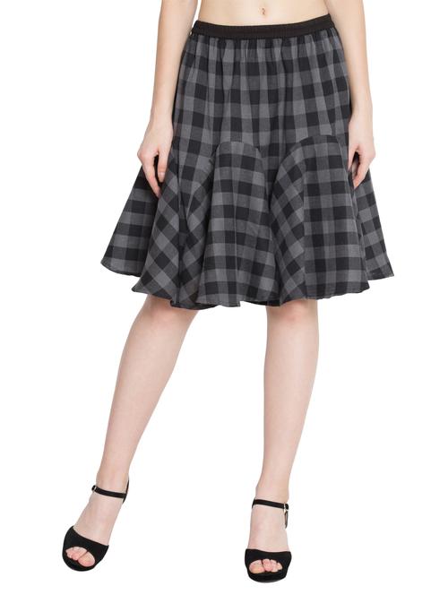 checkered gored skirt - 15322007 -  Standard Image - 0
