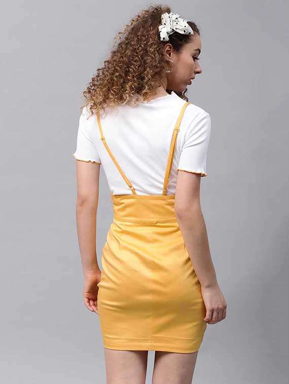Buy online Lace-up Pencil Skirt With Suspenders from Skirts