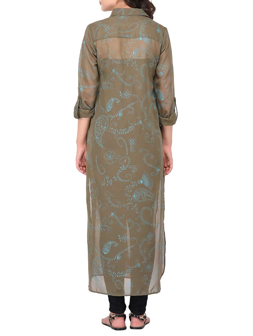 Floral Printed Longline Shrug - 15323426 -  Standard Image - 2