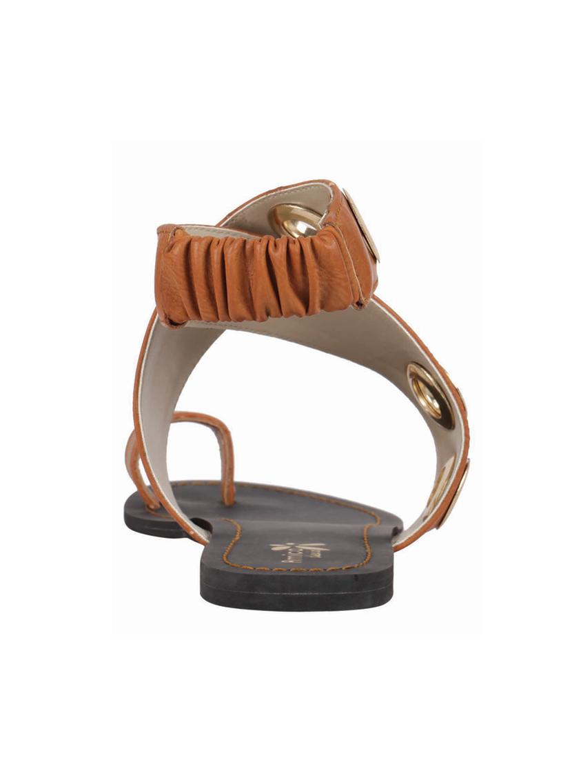 tan pu ankle strap sandals - 15326939 - Standard Image - 2