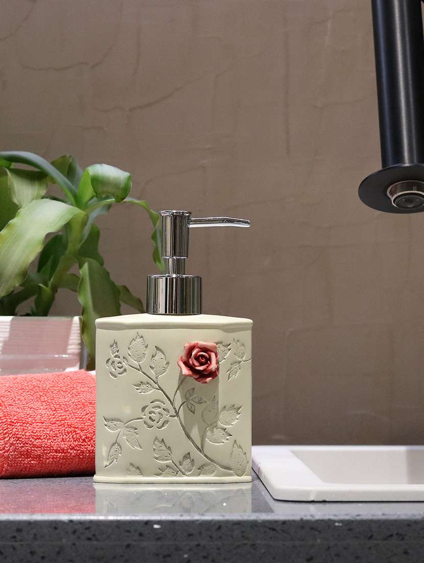 liquid soap dispenser, white polyresin soap dispenser for kitchen, bathroom or common basin - 15327173 -  Zoom Image - 0