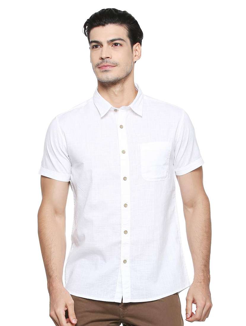 white cotton casual shirt