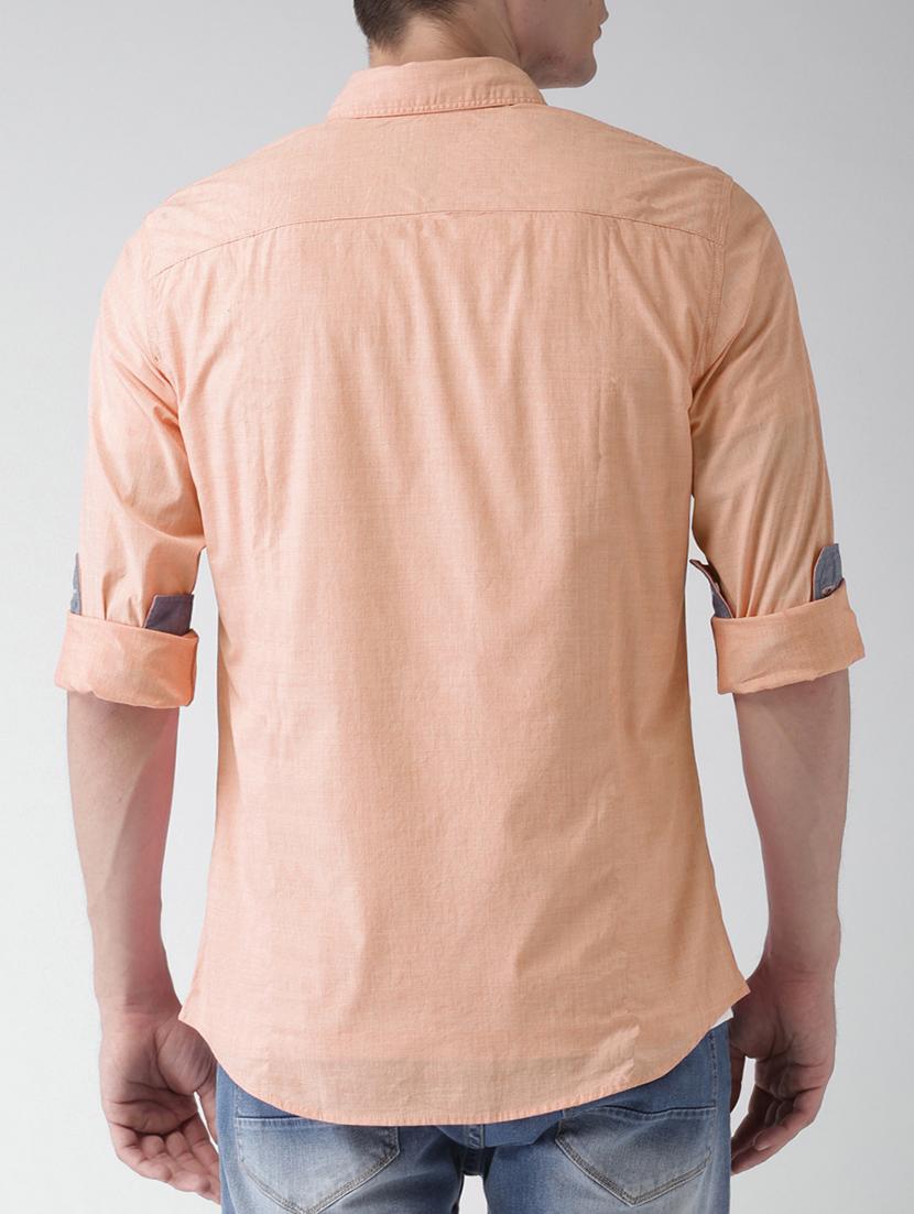 orange cotton casual shirt - 15328366 - Standard Image - 2