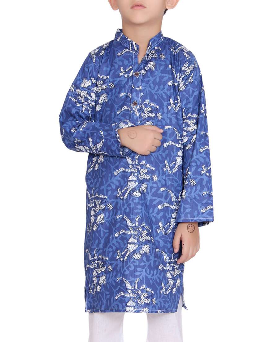 light blue cotton kurta set