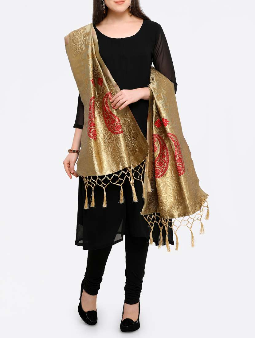 beige silk dupatta