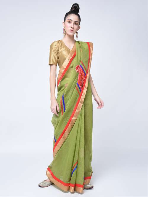 bandhani applique work saree with blouse - 15329464 -  Standard Image - 0