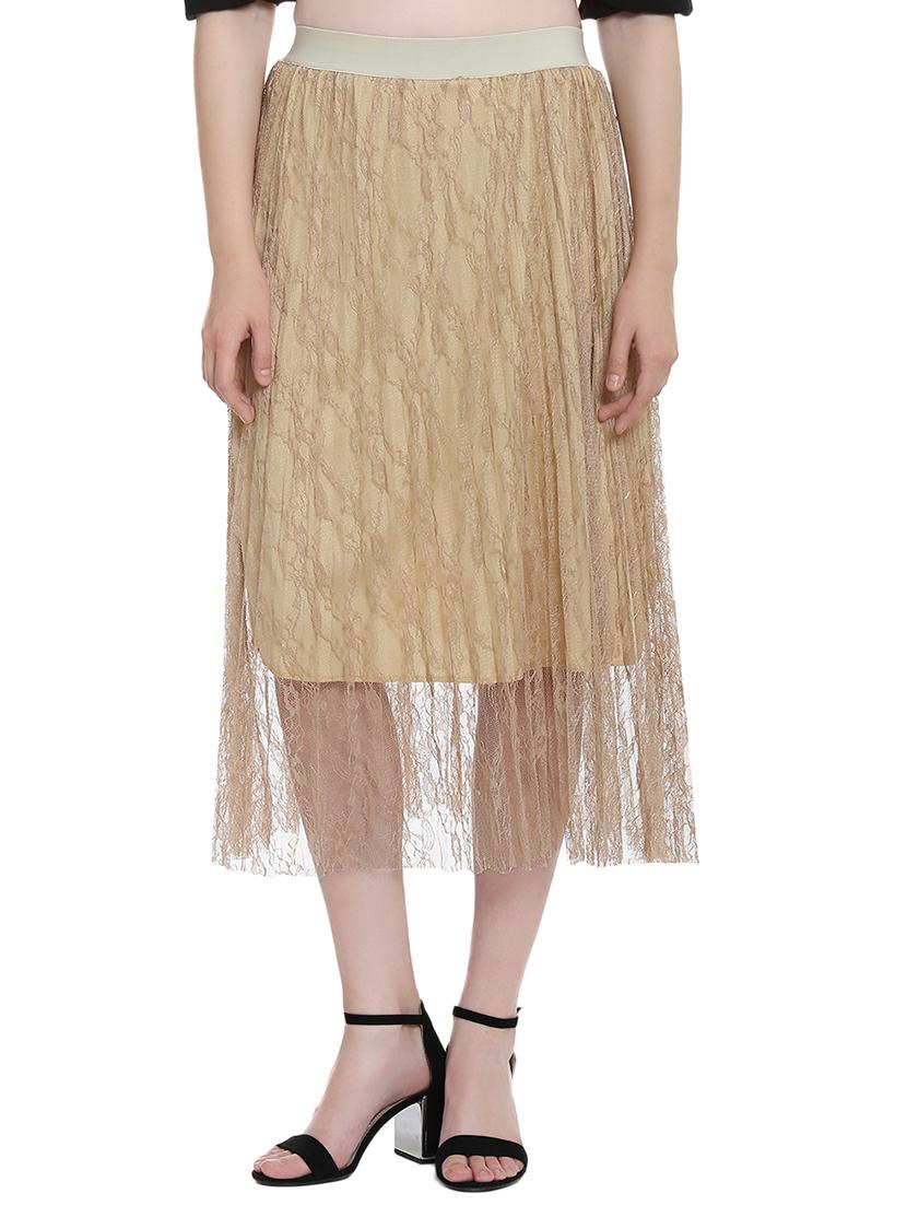 mesh net overlay midi skirt - 15335994 -  Zoom Image - 0