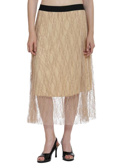 mesh net overlay midi skirt - 15335995 -  Standard Image - 0