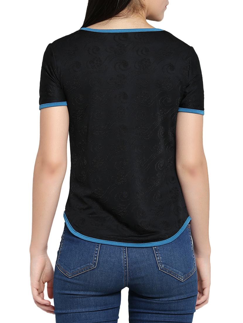 women's straight round neck top - 15336027 - Standard Image - 2