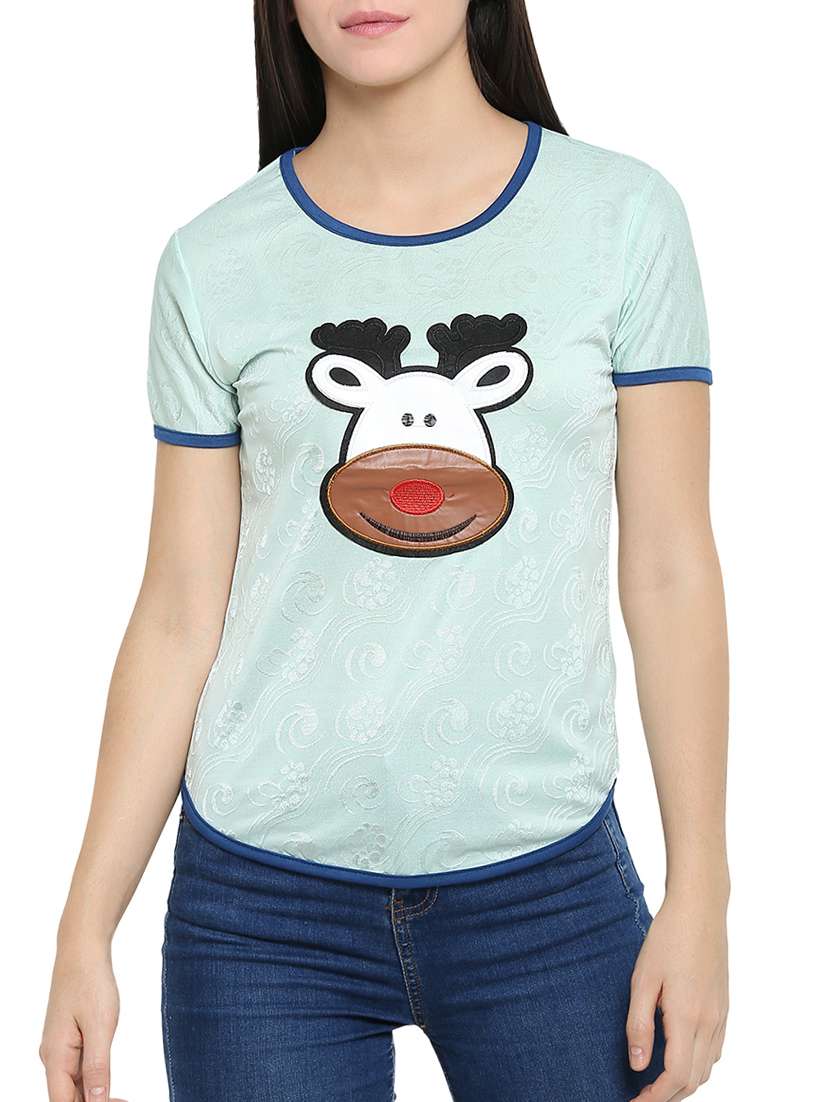 women's straight round neck top