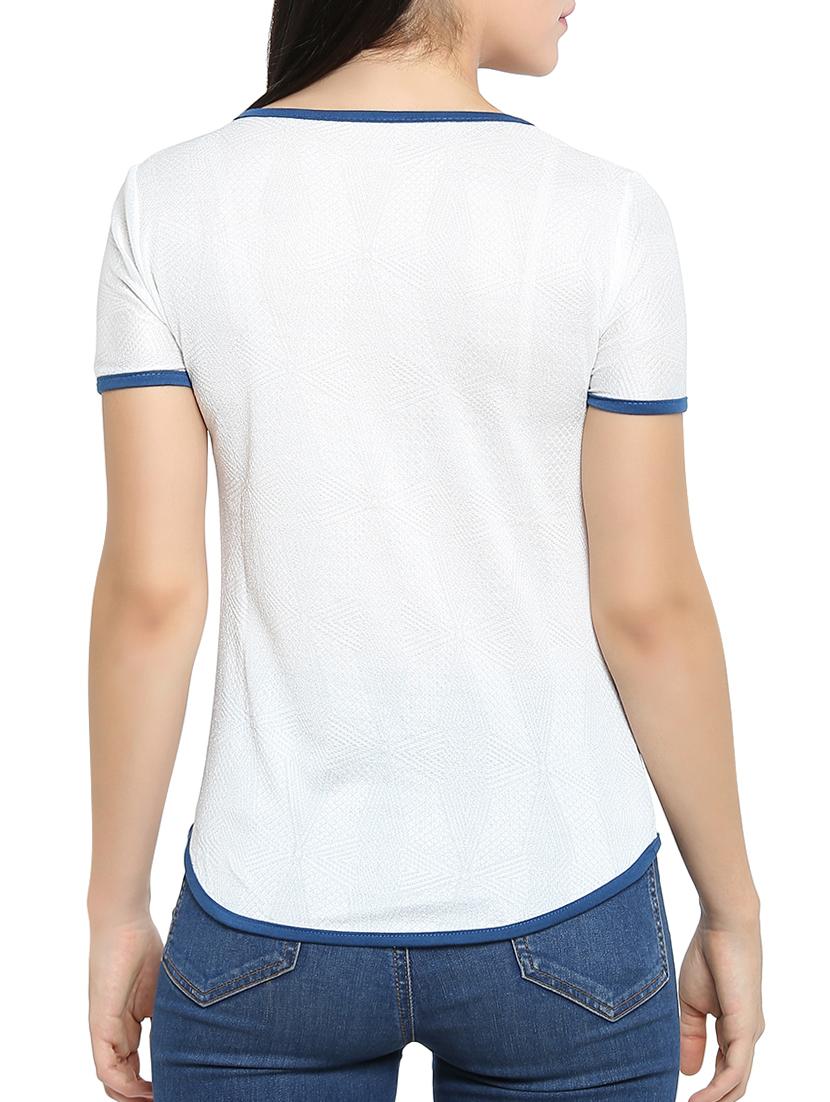women's straight round neck top - 15336029 - Standard Image - 2