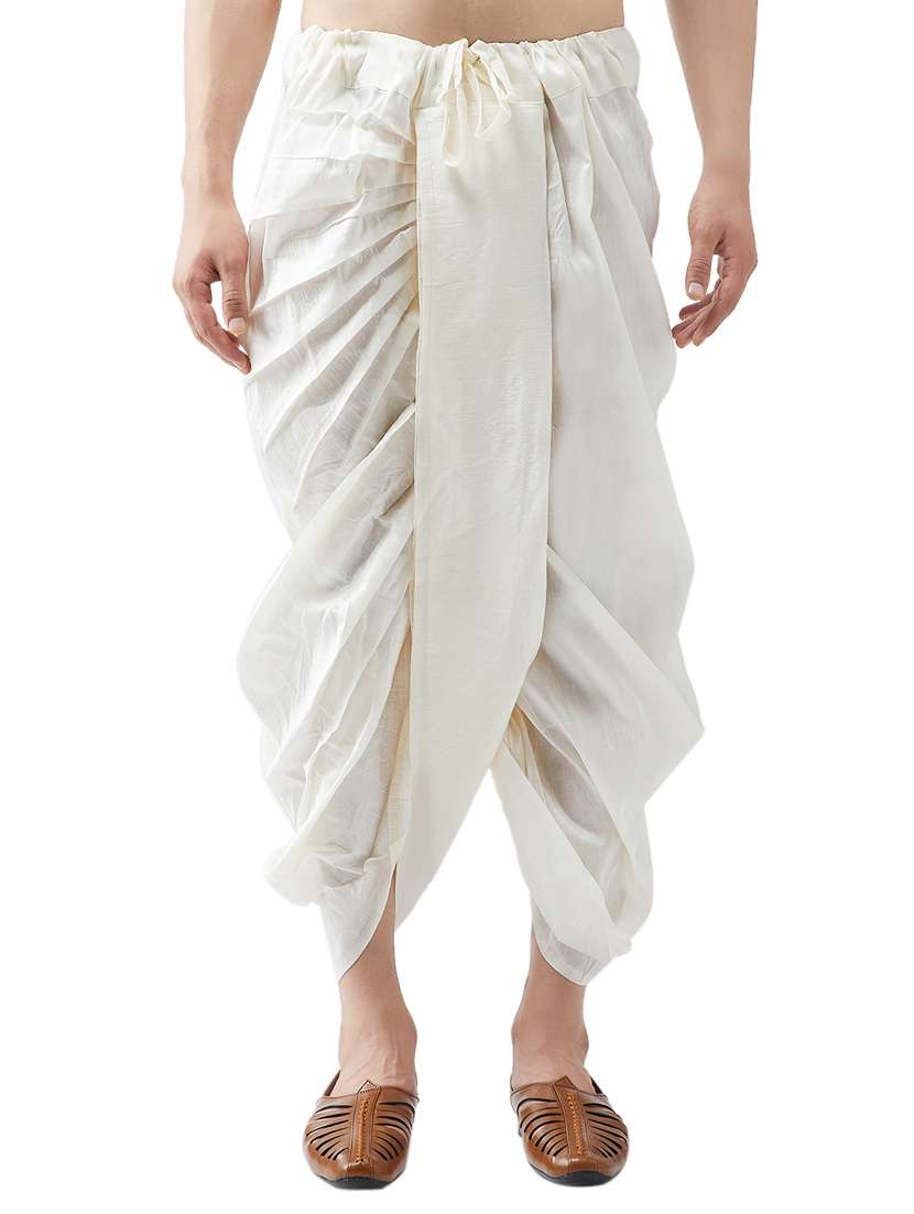 white pure silk dhoti