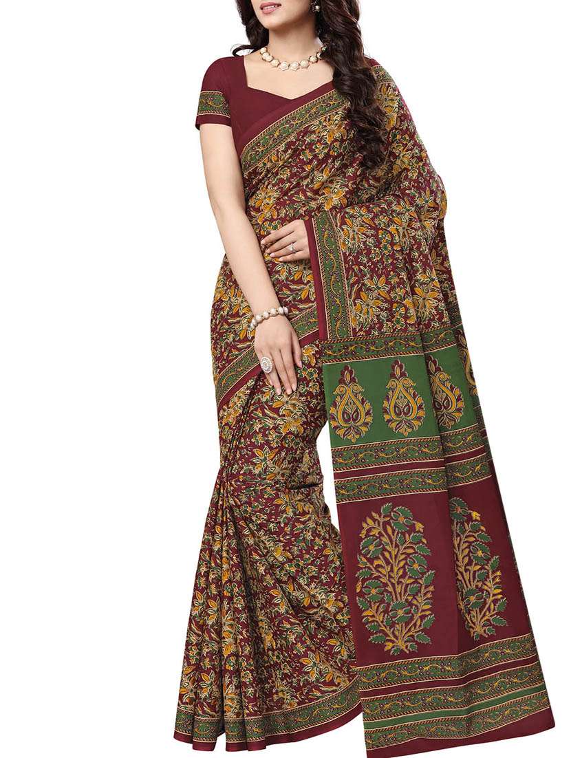 ditsy floral printed saree with blouse