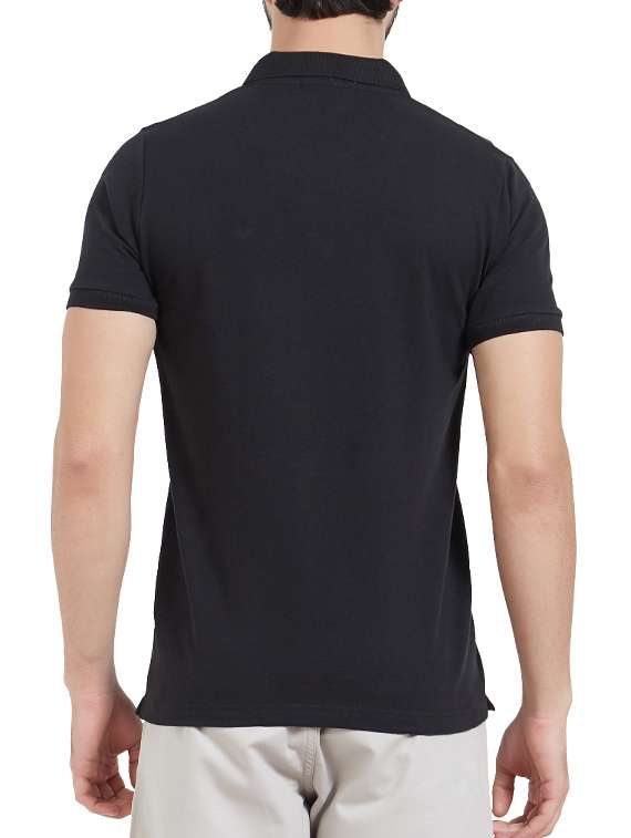 black cotton collared t-shirt - 15339150 -  Standard Image - 2