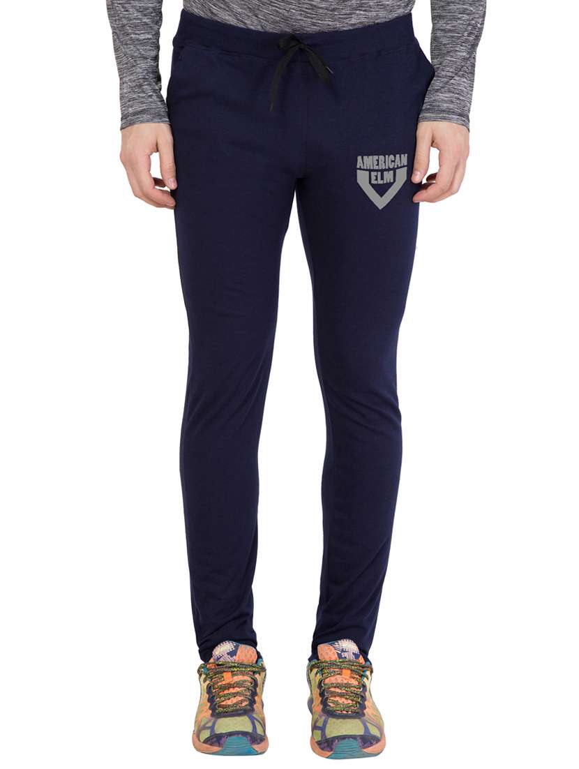 navy blue cotton full length track pant