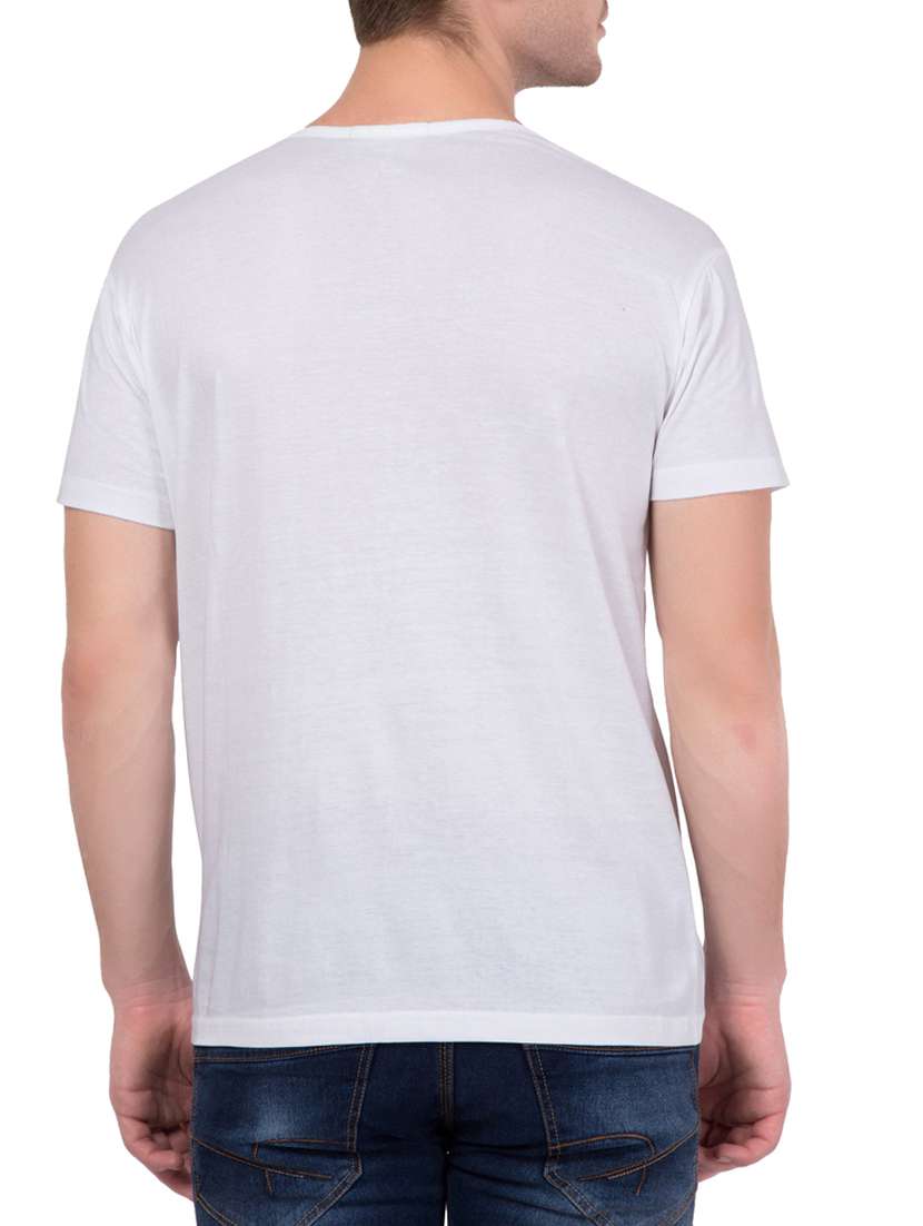 white cotton chest print tshirt - 15340676 -  Standard Image - 2