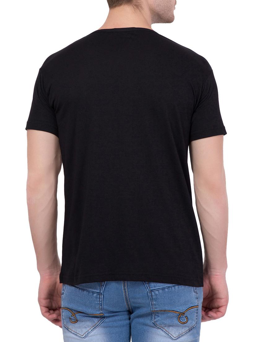 black cotton chest print tshirt - 15340689 - Standard Image - 2