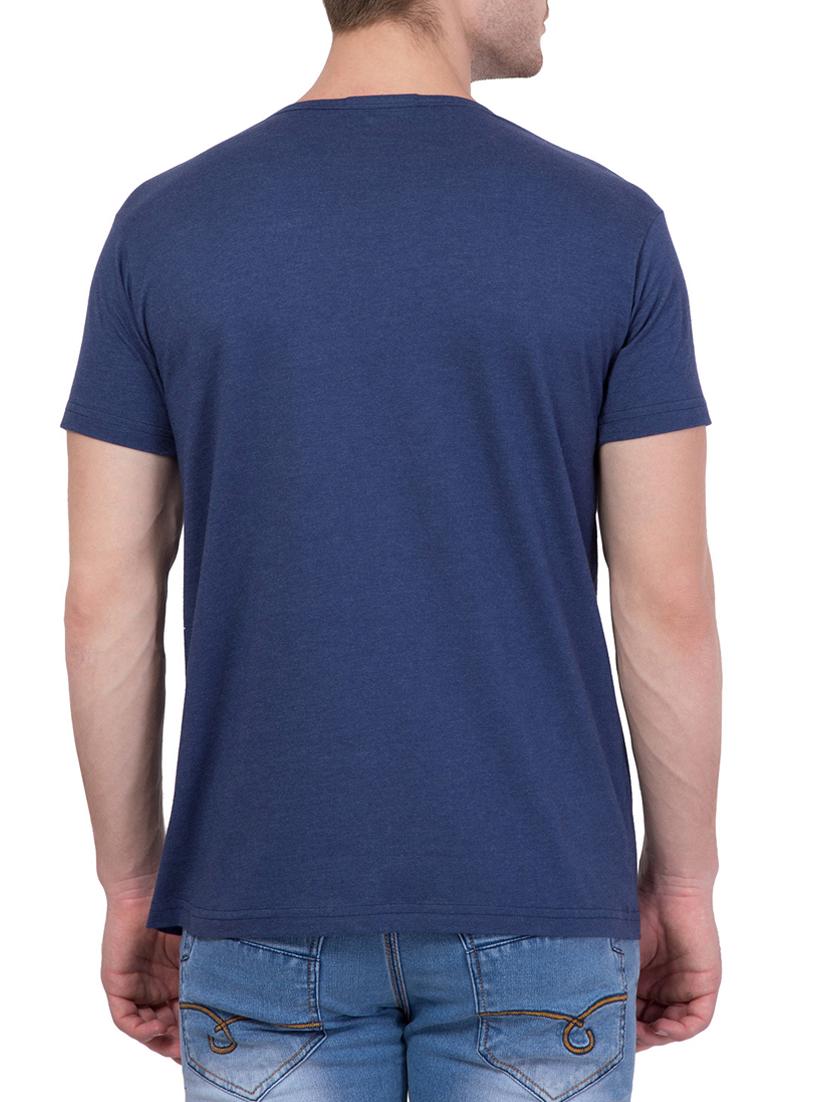 blue cotton chest print tshirt - 15340695 - Standard Image - 2