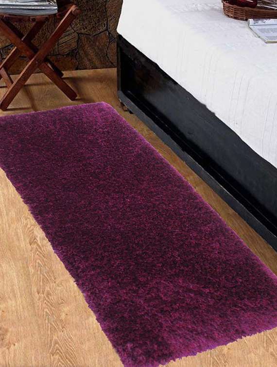 purple polyester shaggy runner