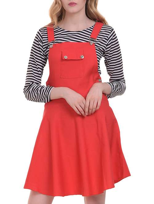 women's fit & flare solid dress - 15345552 -  Standard Image - 0