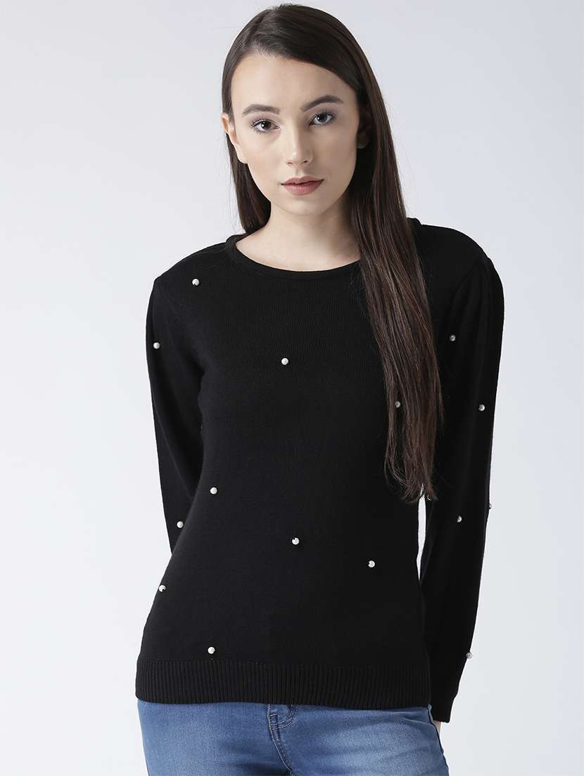 pearl embellished pullover