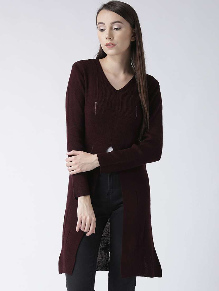 rib knit distressed pullover