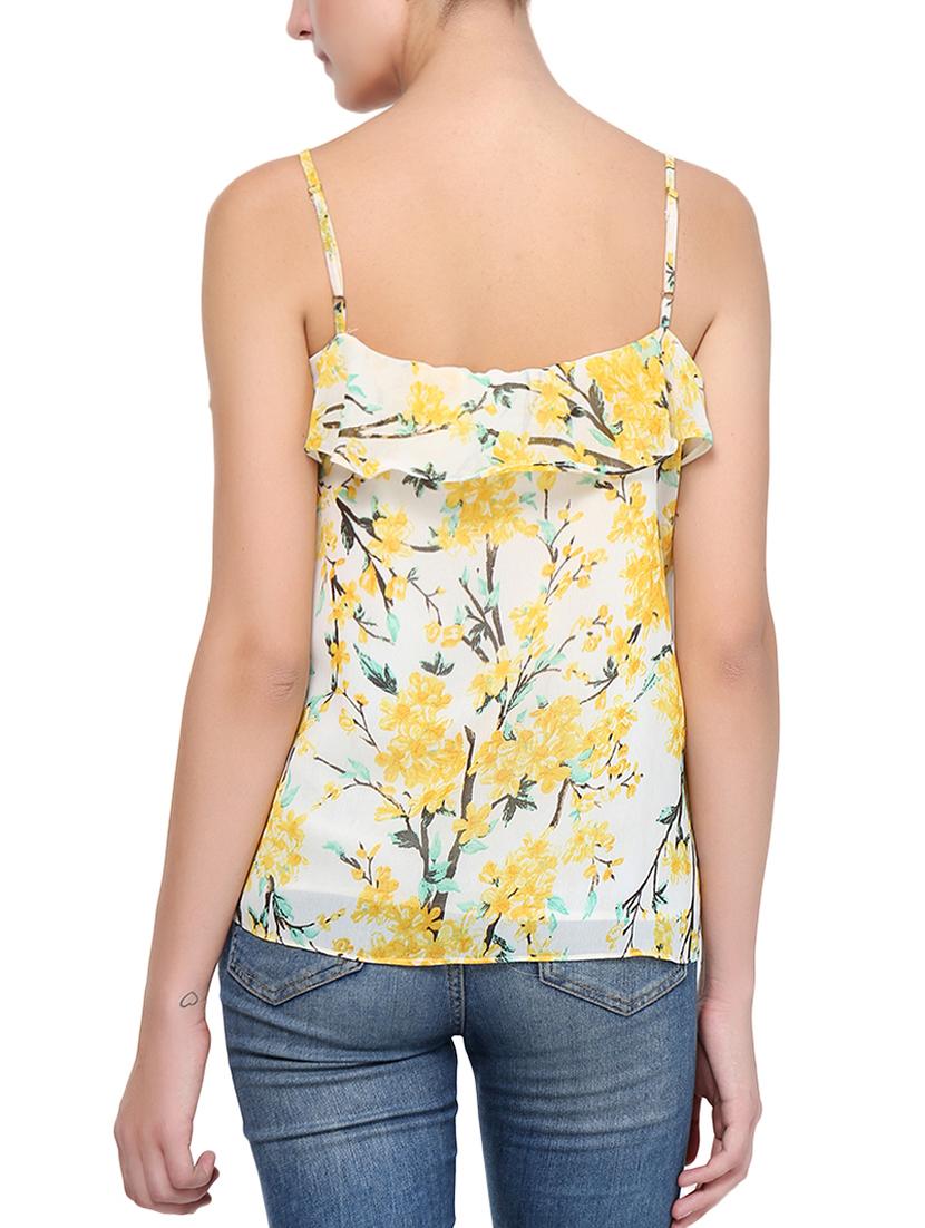 cami neck ruffled floral top - 15350490 - Standard Image - 2