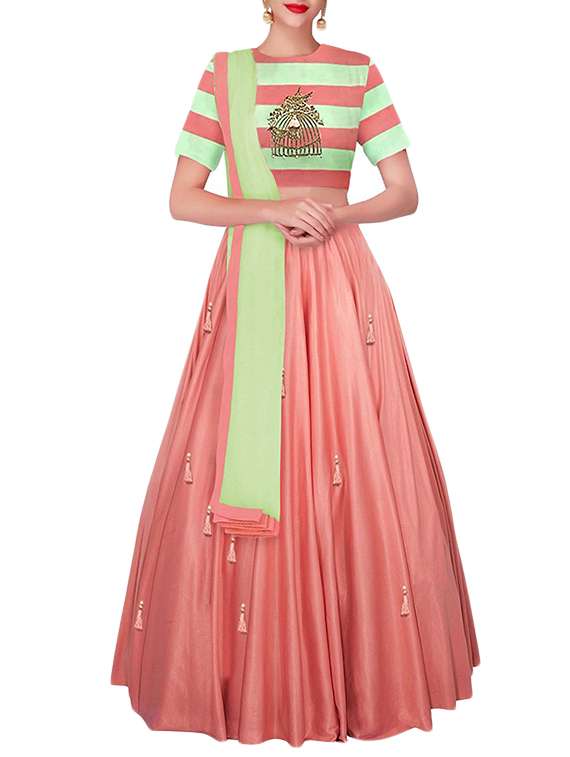 a-line semistitched lehenga