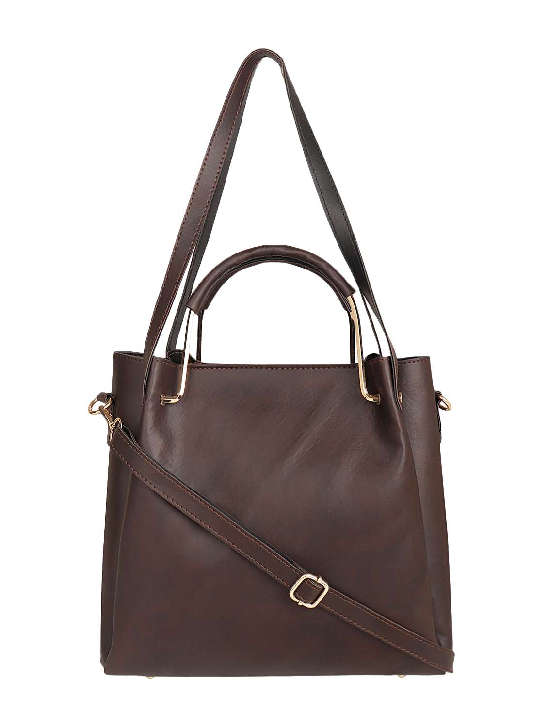 brown leatherette (pu) regular tote