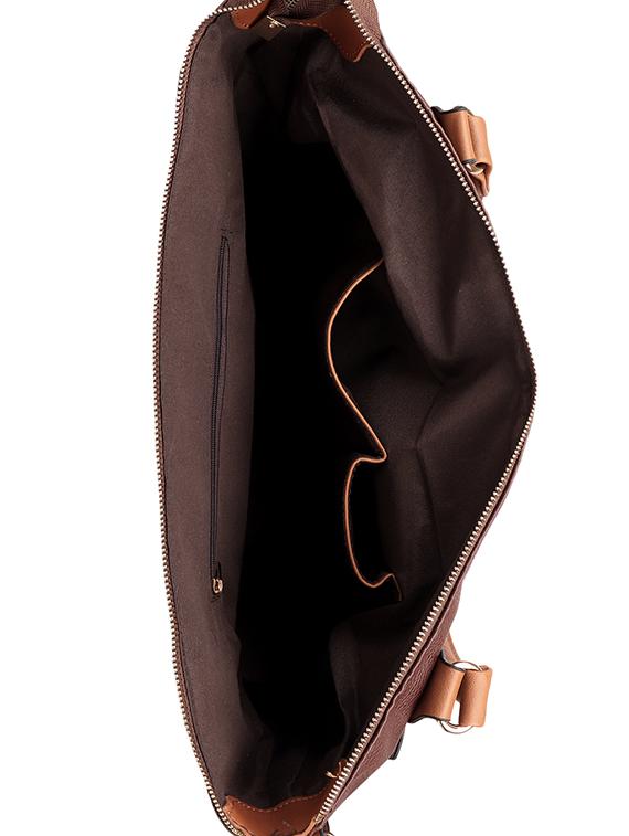 brown leatherette (pu) handbag - 15352920 - Standard Image - 2