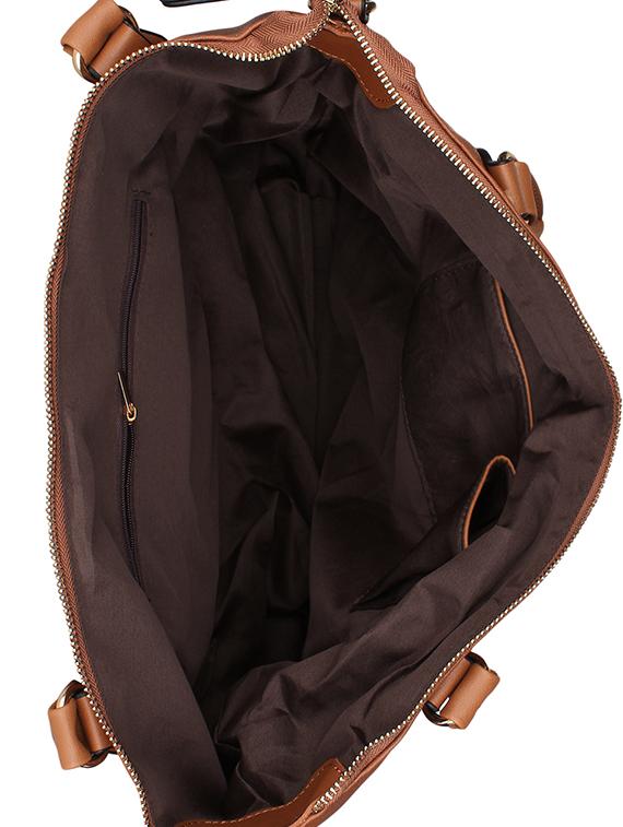 tan leatherette (pu) handbag - 15352921 - Standard Image - 2