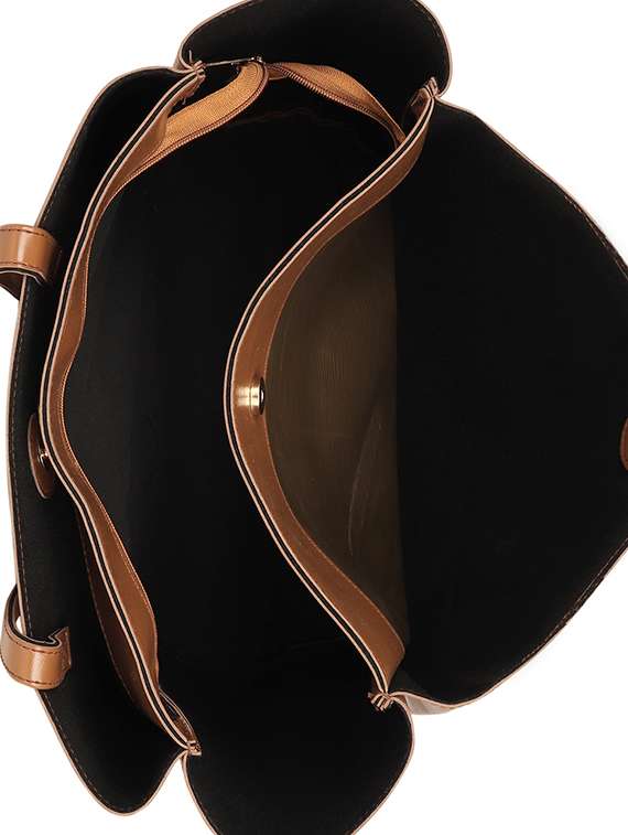 brown leatherette (pu) handbag - 15352925 -  Standard Image - 2