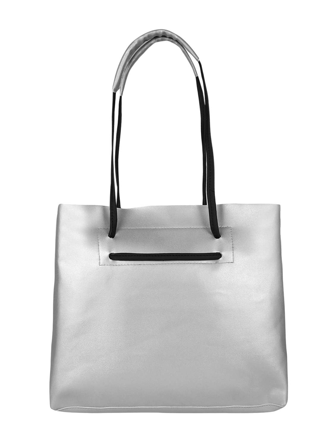 silver leatherette (pu) regular tote