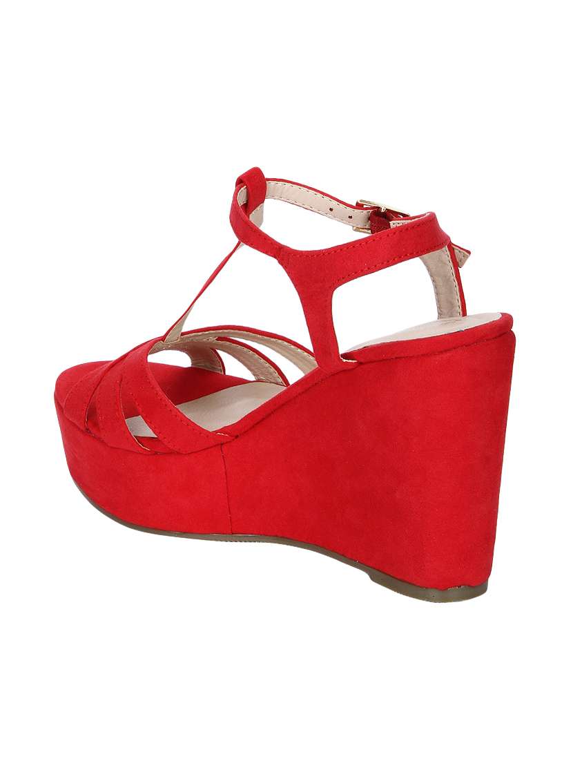 red ankle strap wedges - 15354115 -  Standard Image - 2
