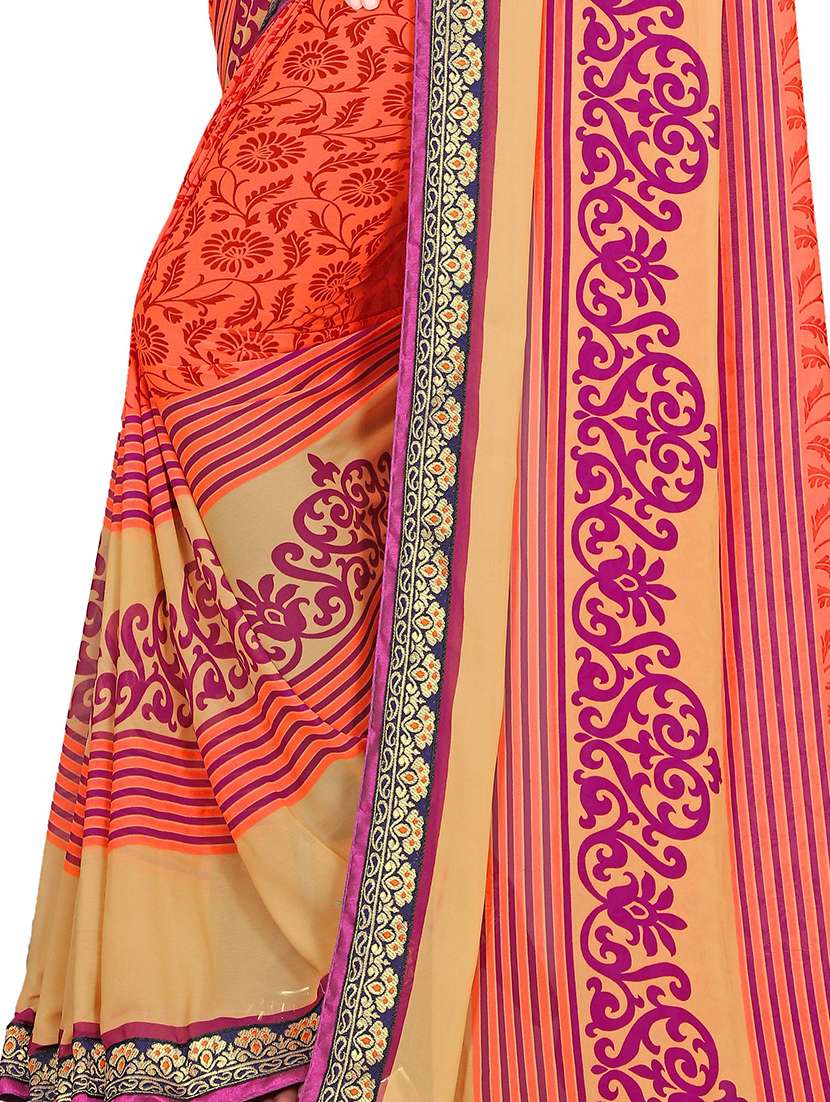 floral printed saree with blouse - 15354227 -  Standard Image - 2