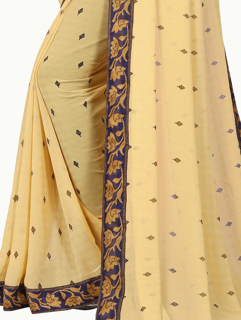 contrast bordered woven saree with blouse - 15354243 - Standard Image - 2