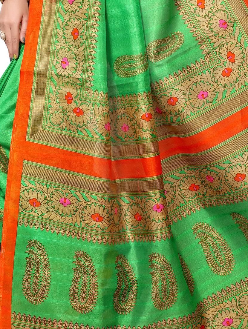 paisley printed saree with blouse - 15354246 - Standard Image - 2