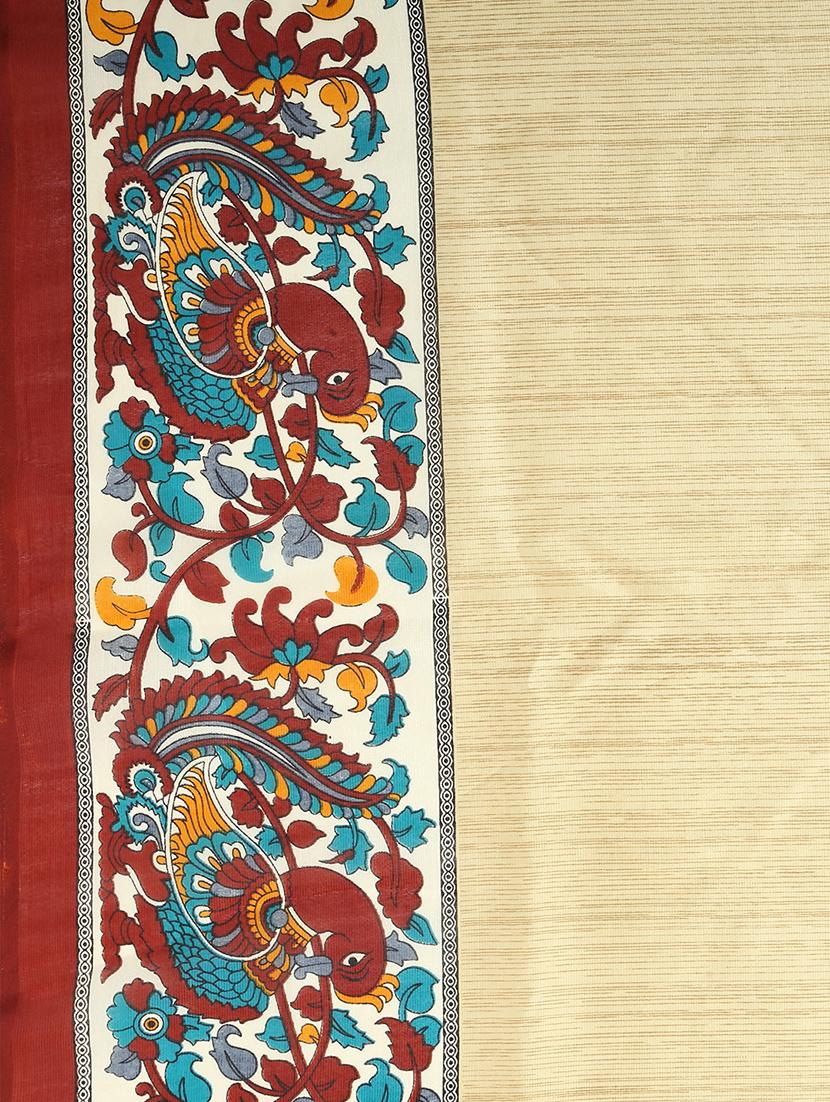 contrast bordered saree with blouse - 15354248 - Standard Image - 2