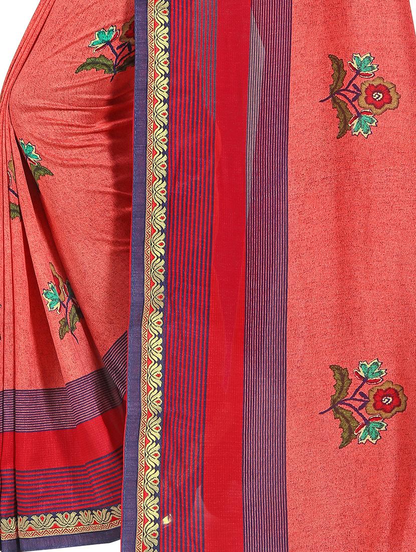 floral printed saree with blouse - 15354265 - Standard Image - 2