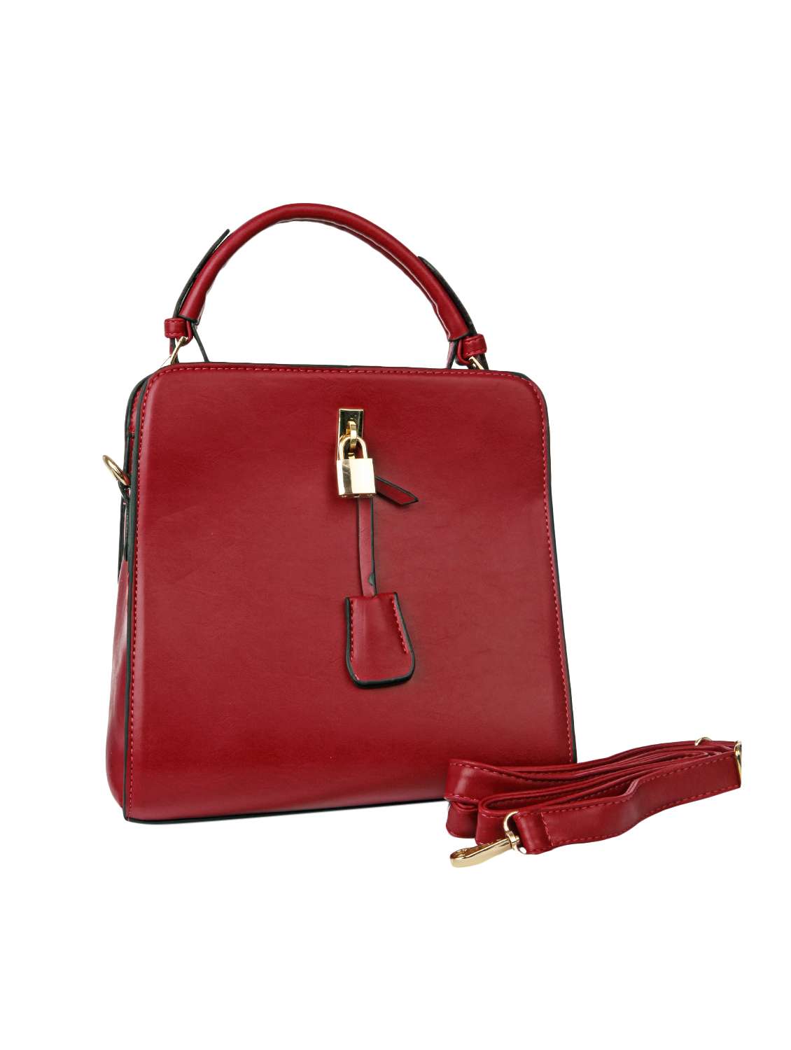 red leatherette (pu) handbag