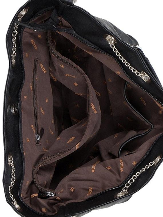 black leatherette (pu) handbag - 15358408 - Standard Image - 2