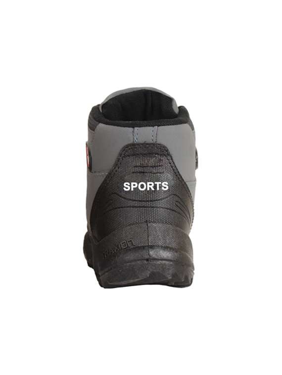 grey leatherette high ankle boots - 15359345 -  Standard Image - 2