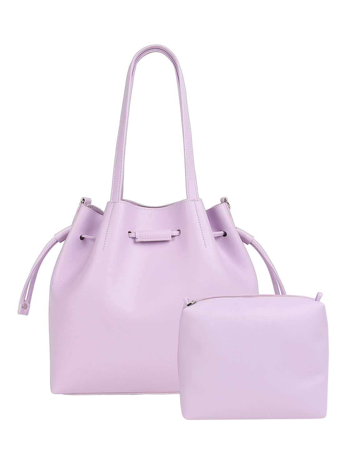 purple leatherette (pu) combo tote