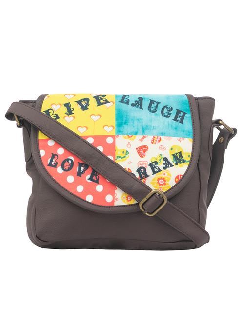 grey leatherette (pu) regular sling bag - 15360375 -  Standard Image - 0